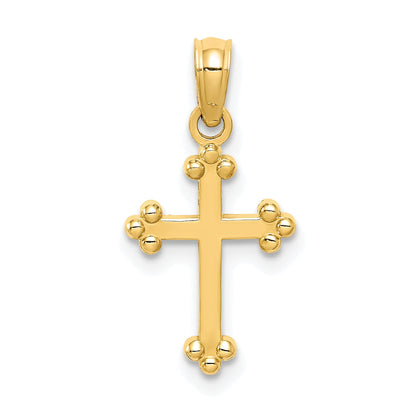 10K Yellow Gold 10K Budded Cross Charm