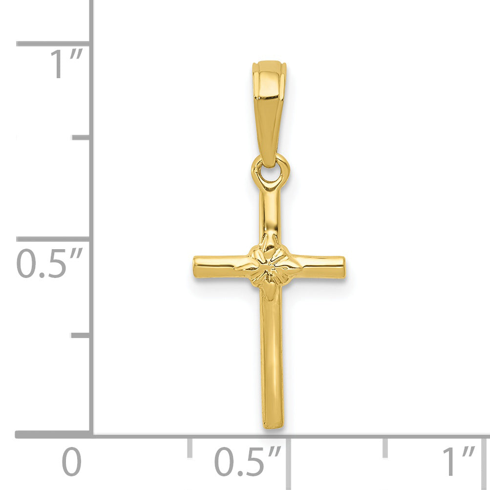 10K Yellow Gold Polished Cross Charm