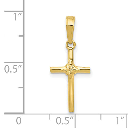 10K Yellow Gold Polished Cross Charm