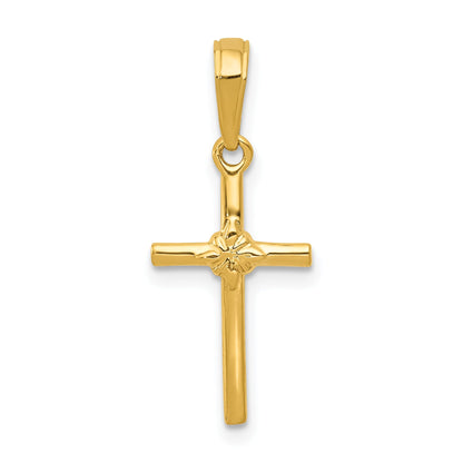10K Yellow Gold Polished Cross Charm