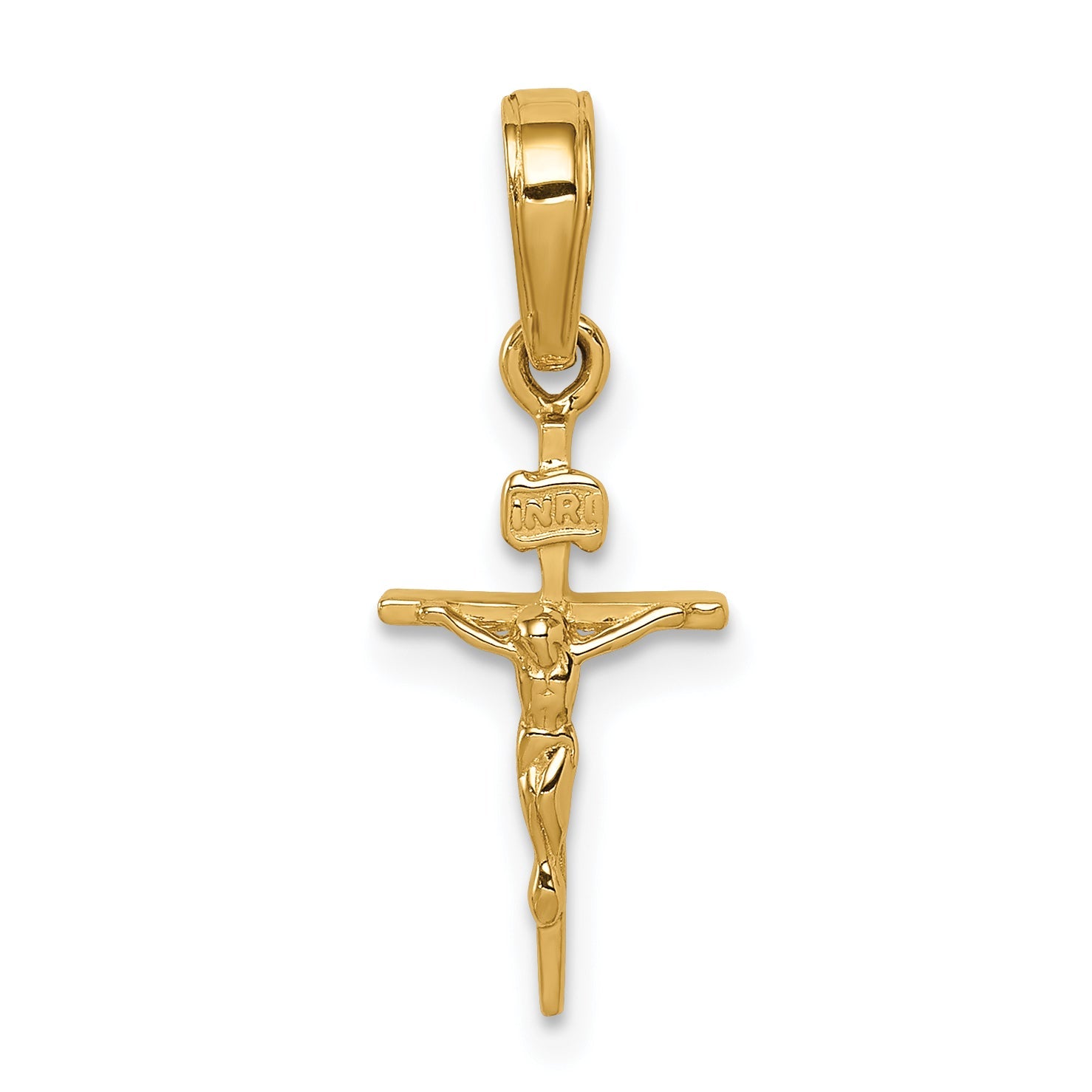 10K Yellow Gold 10K Small Inri Crucifix Pendant