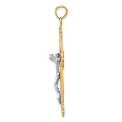 10K Two-Tone Crucifix Pendant