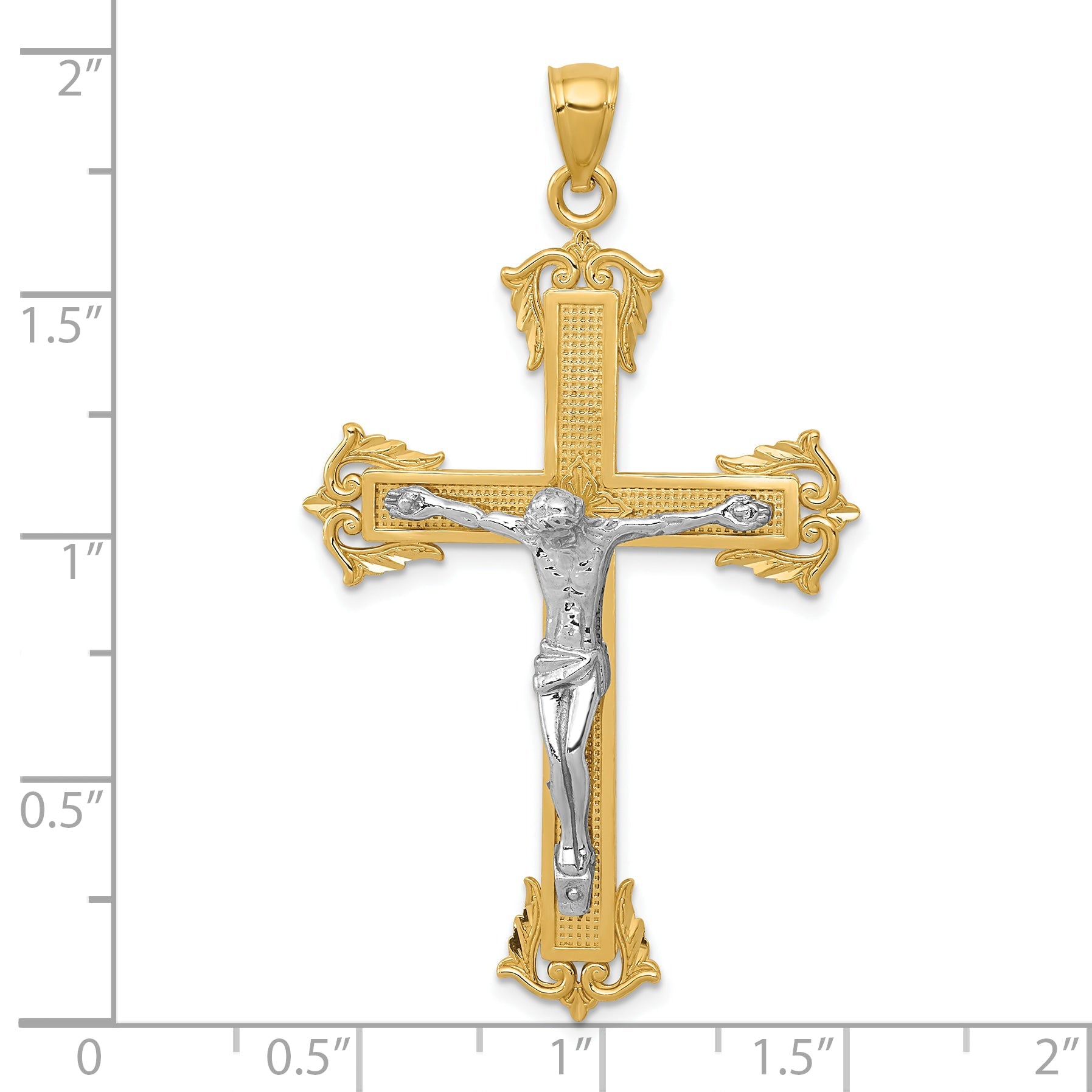 10K Two-Tone Crucifix Pendant