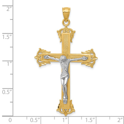 10K Two-Tone Crucifix Pendant