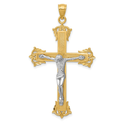 10K Two-Tone Crucifix Pendant