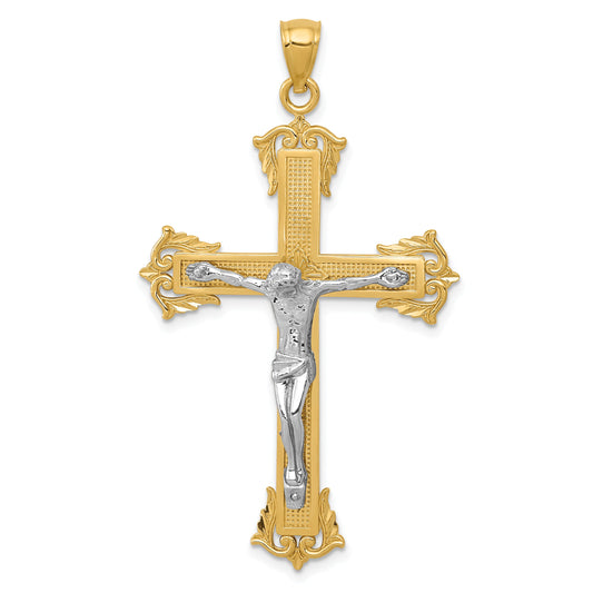 10K Two-Tone Crucifix Pendant