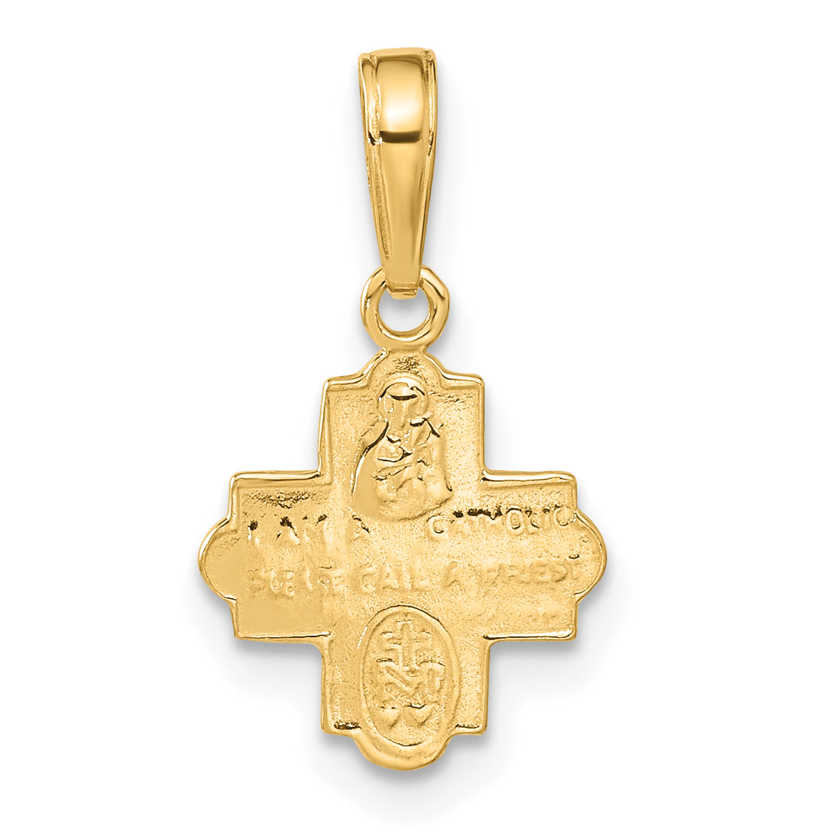 10K Yellow Gold Miniature Four Way Medal Pendant