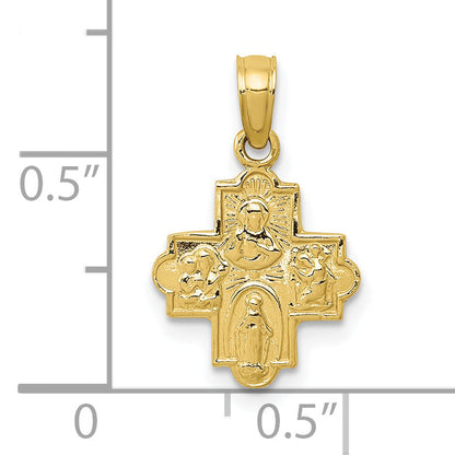 10K Yellow Gold Miniature Four Way Medal Pendant