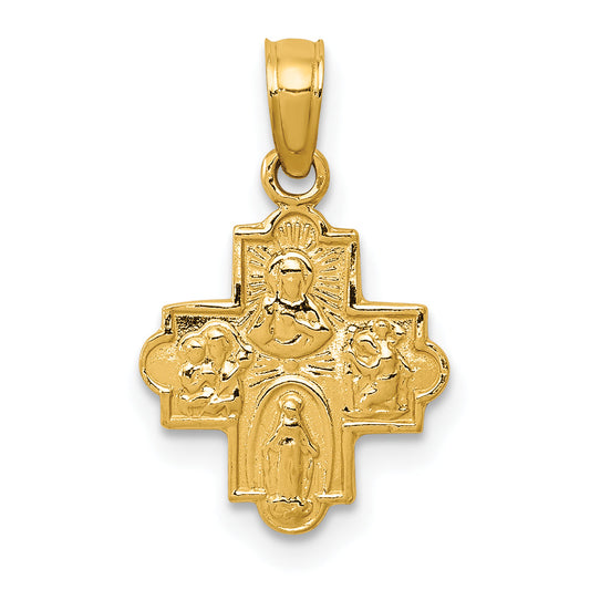 10K Yellow Gold Miniature Four Way Medal Pendant