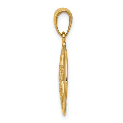 10K Yellow Gold Jewish Chi In Star Of David Pendant