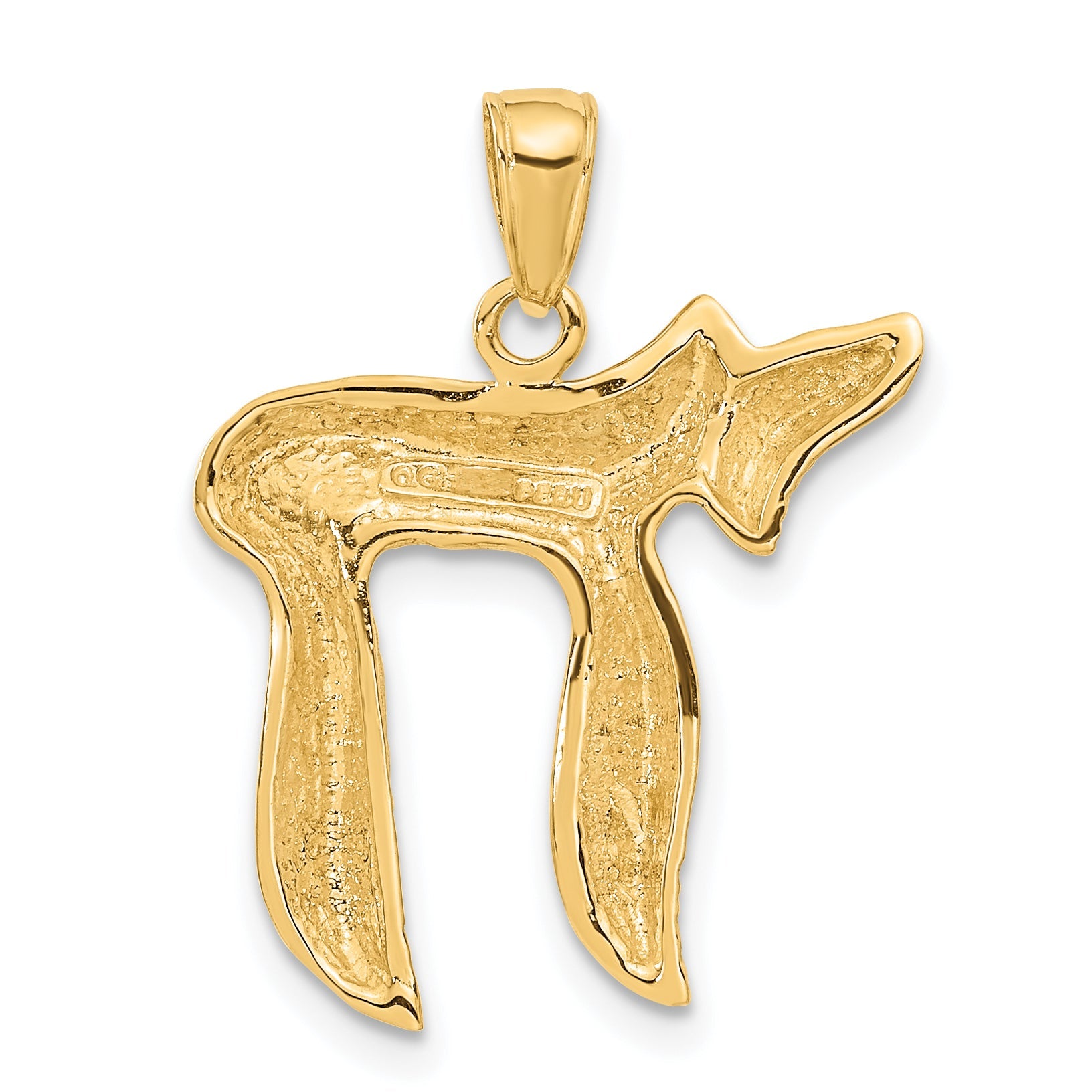 10K Yellow Gold 10K Jewish Chai (Long Life) Pendant