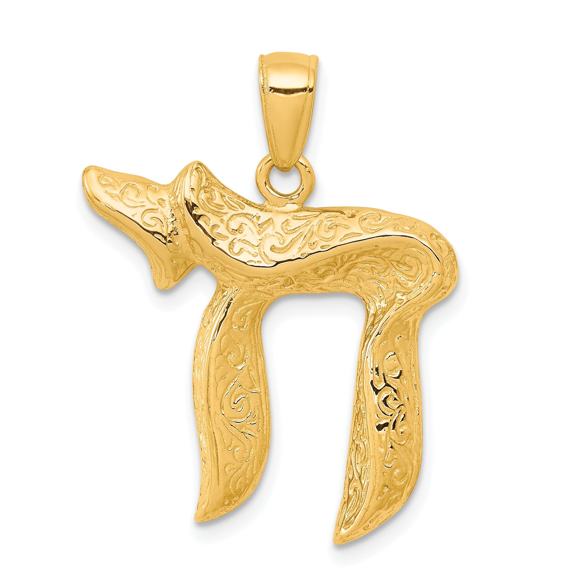 10K Yellow Gold 10K Jewish Chai (Long Life) Pendant
