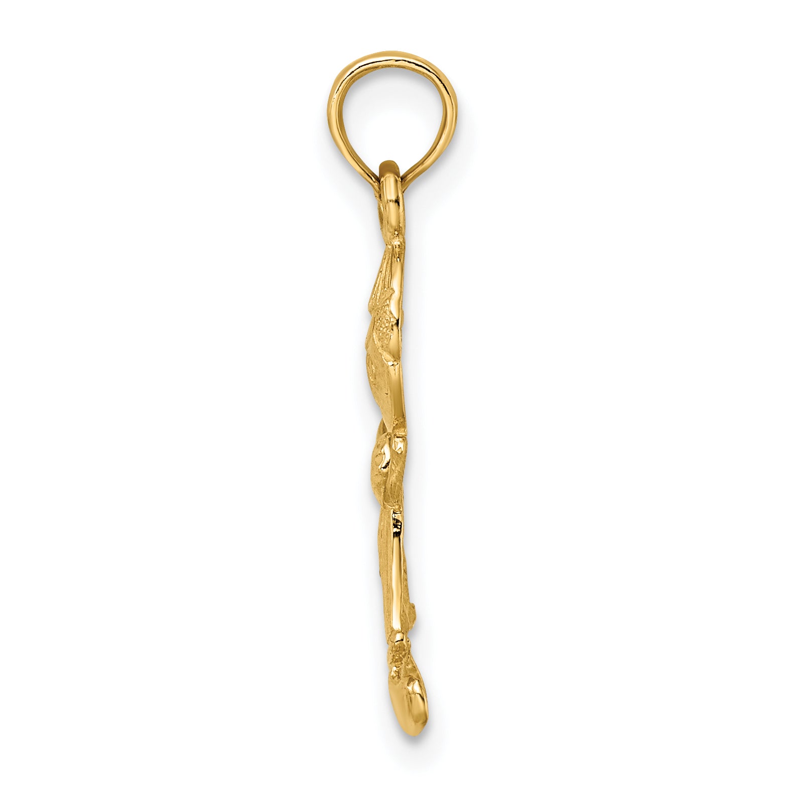10K Yellow Gold Playful Boy W/Cut Out Buttons Charm