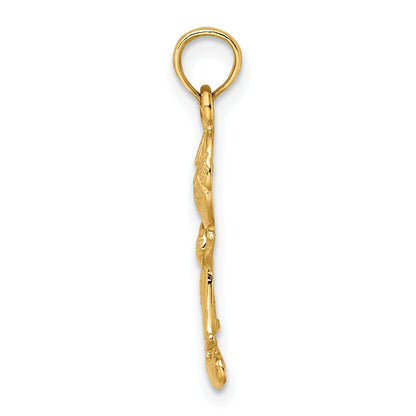 10K Yellow Gold Playful Boy W/Cut Out Buttons Charm