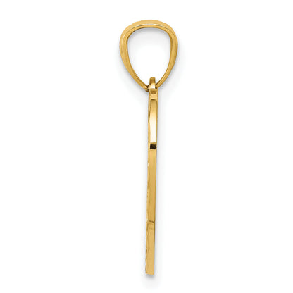 10K Yellow Gold D/C Daddys Little Girl Heart Pendant