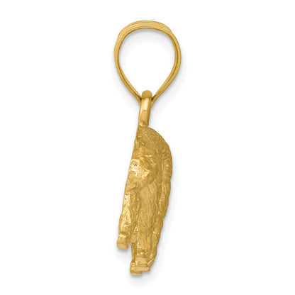 10K Yellow Gold 10K Diamond-Cut Bear Pendant