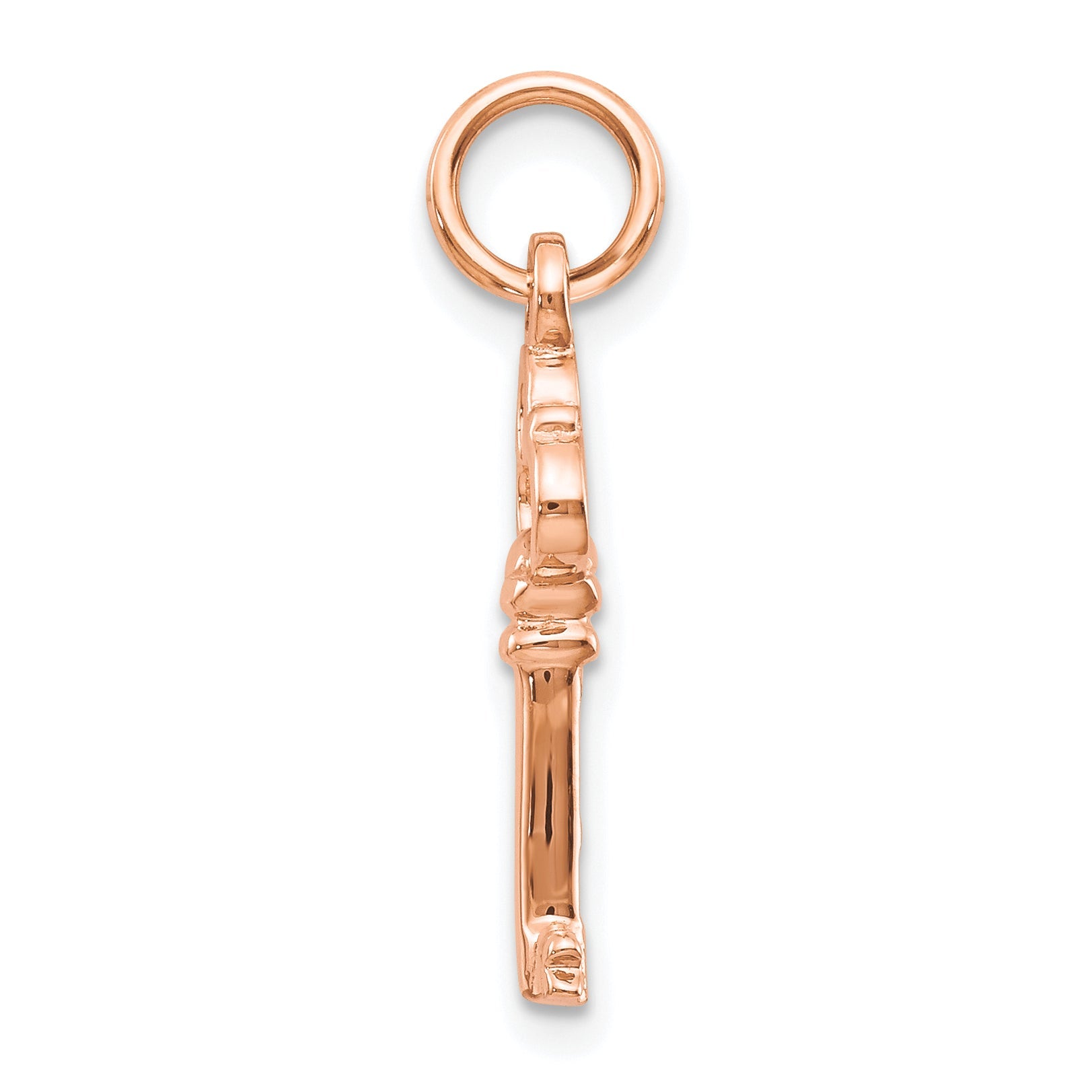 10K Rose Gold Solid Key Charm