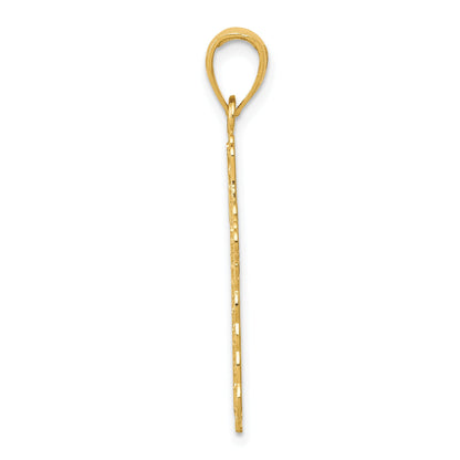 10K Yellow Gold 10K Lace Trim Cross Pendant