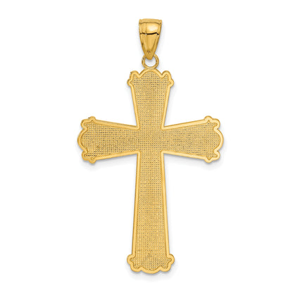 10K Yellow Gold 10K Diamond-Cut Cross Pendant