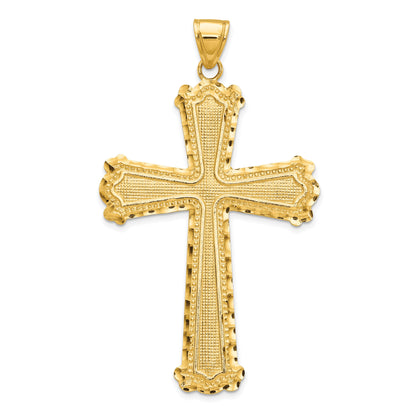 10K Yellow Gold 10K Diamond-Cut Cross Pendant