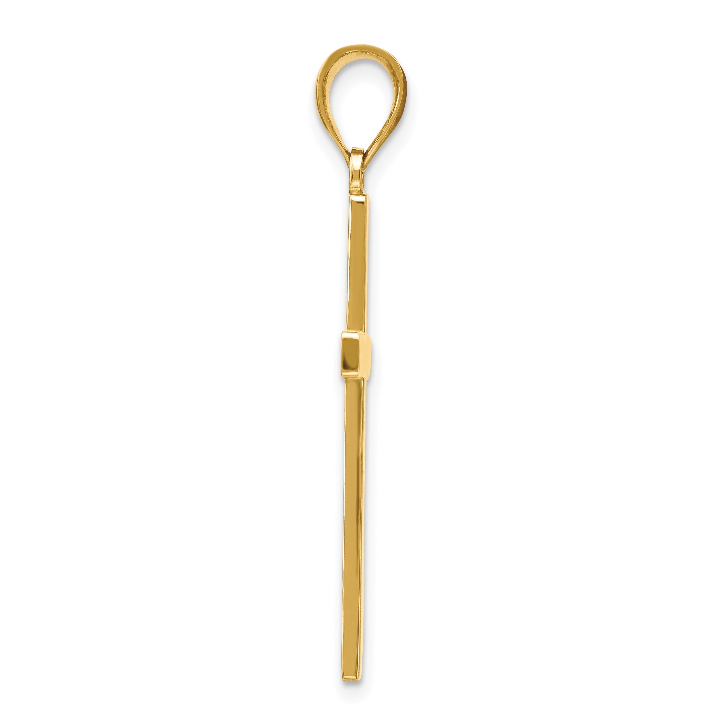 10K Yellow Gold Polished Cross Pendant