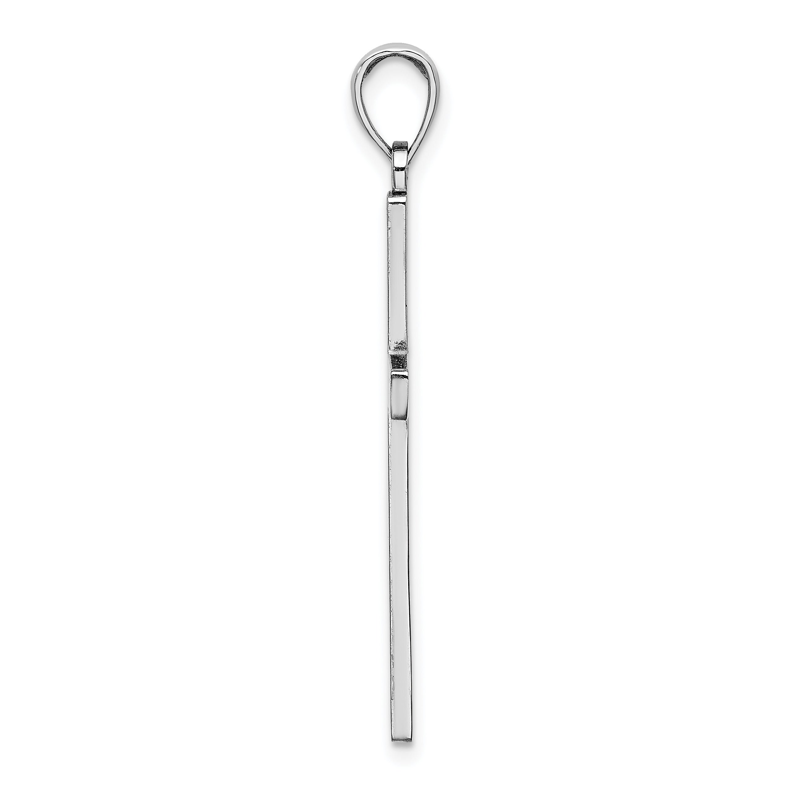 10K White Gold Polished Cross Pendant
