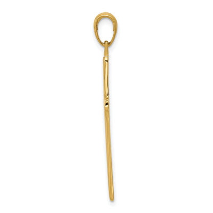 10K Yellow Gold 10K Polished Finish Accent Stick Cross Pendant