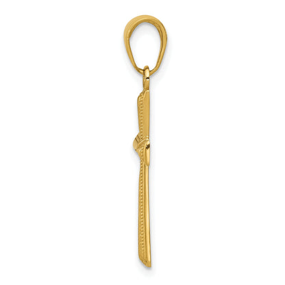 10K Yellow Gold 10K Diamond-Cut X Cross Pendant
