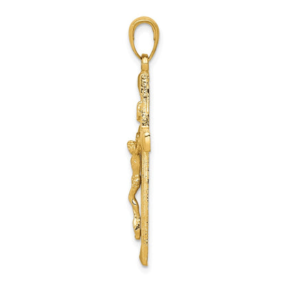 10K Yellow Gold Inri Crucifix Pendant