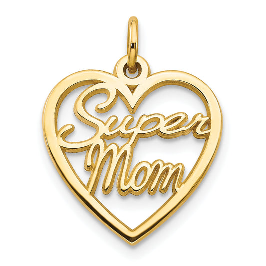 10k Yellow Gold SUPER MOM Charm