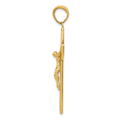 10K Yellow Gold 10K Textured Crucifix Latin Cross Pendant