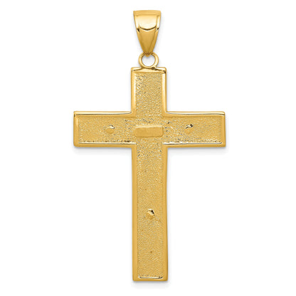 10K Yellow Gold 10K Textured Crucifix Latin Cross Pendant