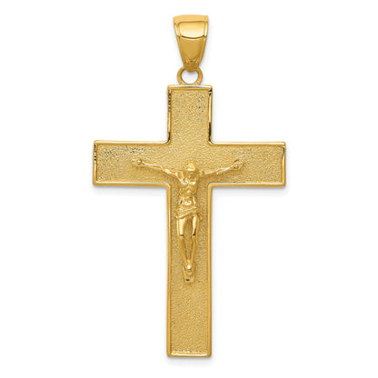 10K Yellow Gold 10K Textured Crucifix Latin Cross Pendant
