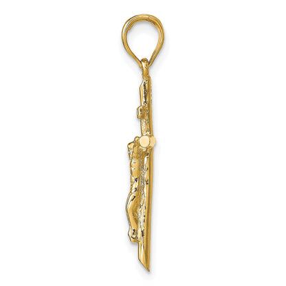 10K Yellow Gold 10K Stick Style Crucifix Pendant
