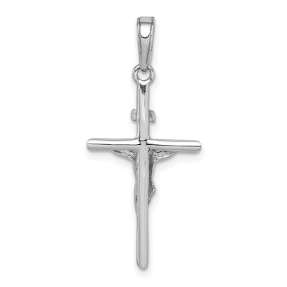 10K White Gold 10K Stick Style Crucifix Pendant