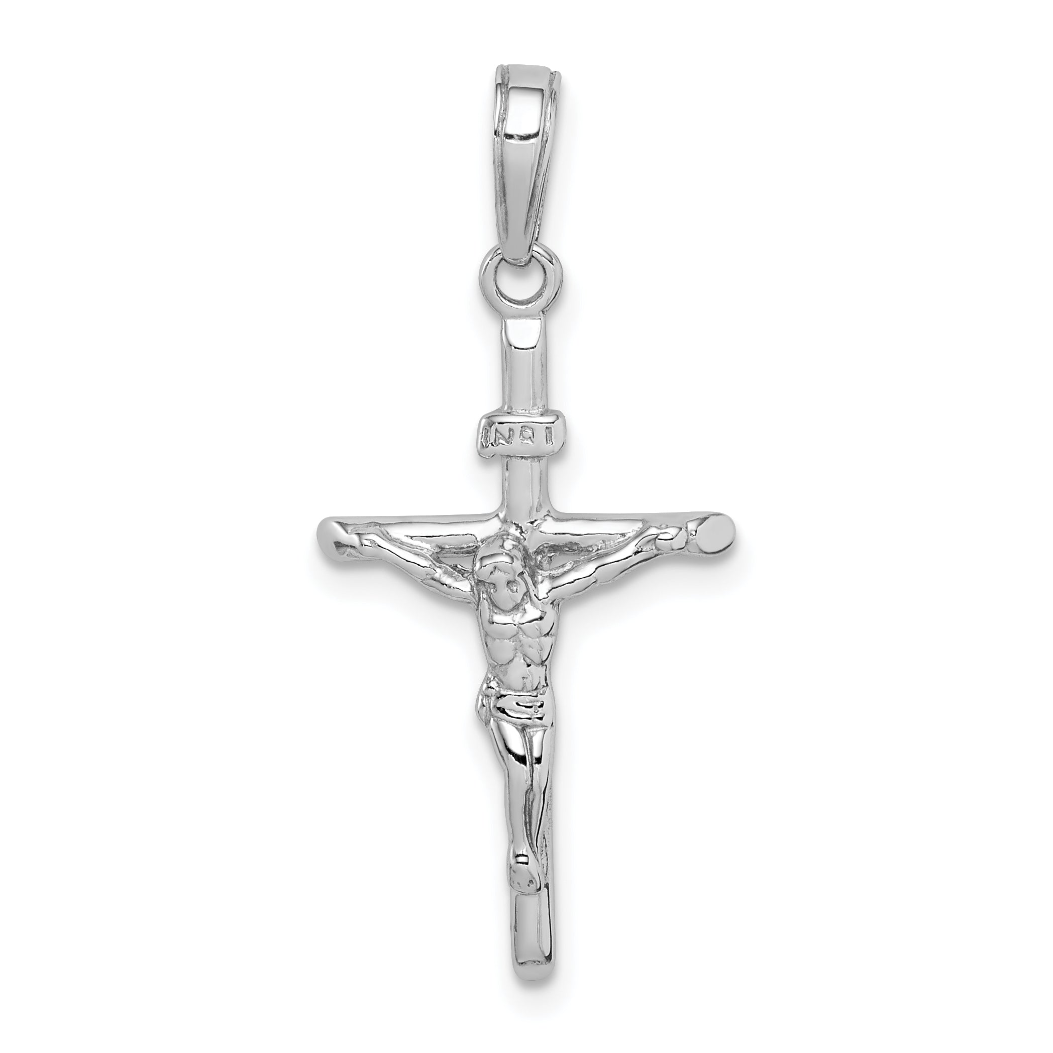 10K White Gold 10K Stick Style Crucifix Pendant