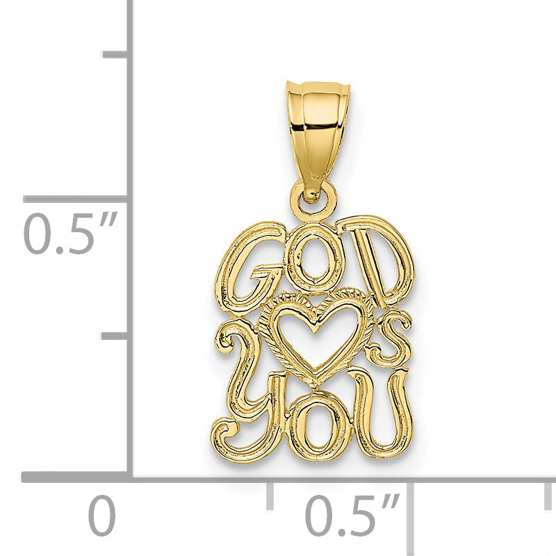 10K Yellow Gold 10K God Hearts You Charm