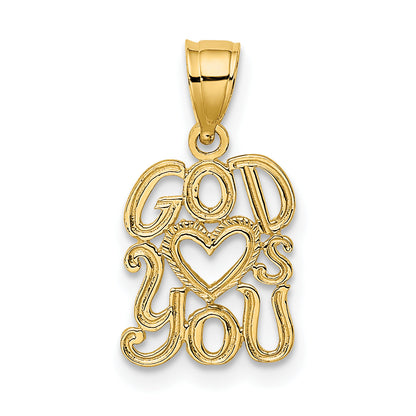 10K Yellow Gold 10K God Hearts You Charm