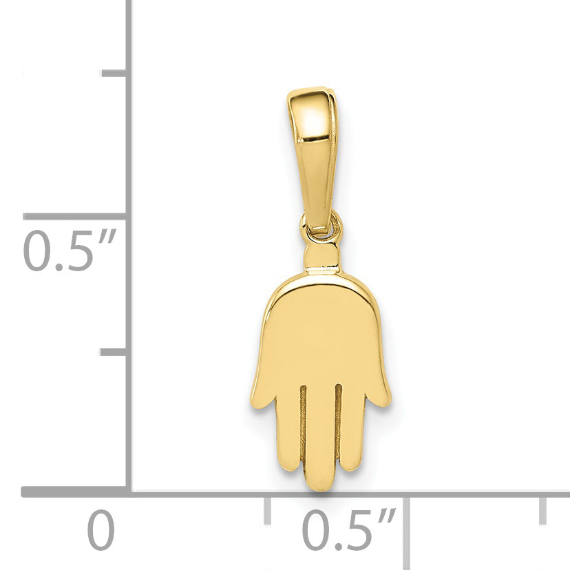 10K Yellow Gold 10K Small Solid Hamsa Pendant