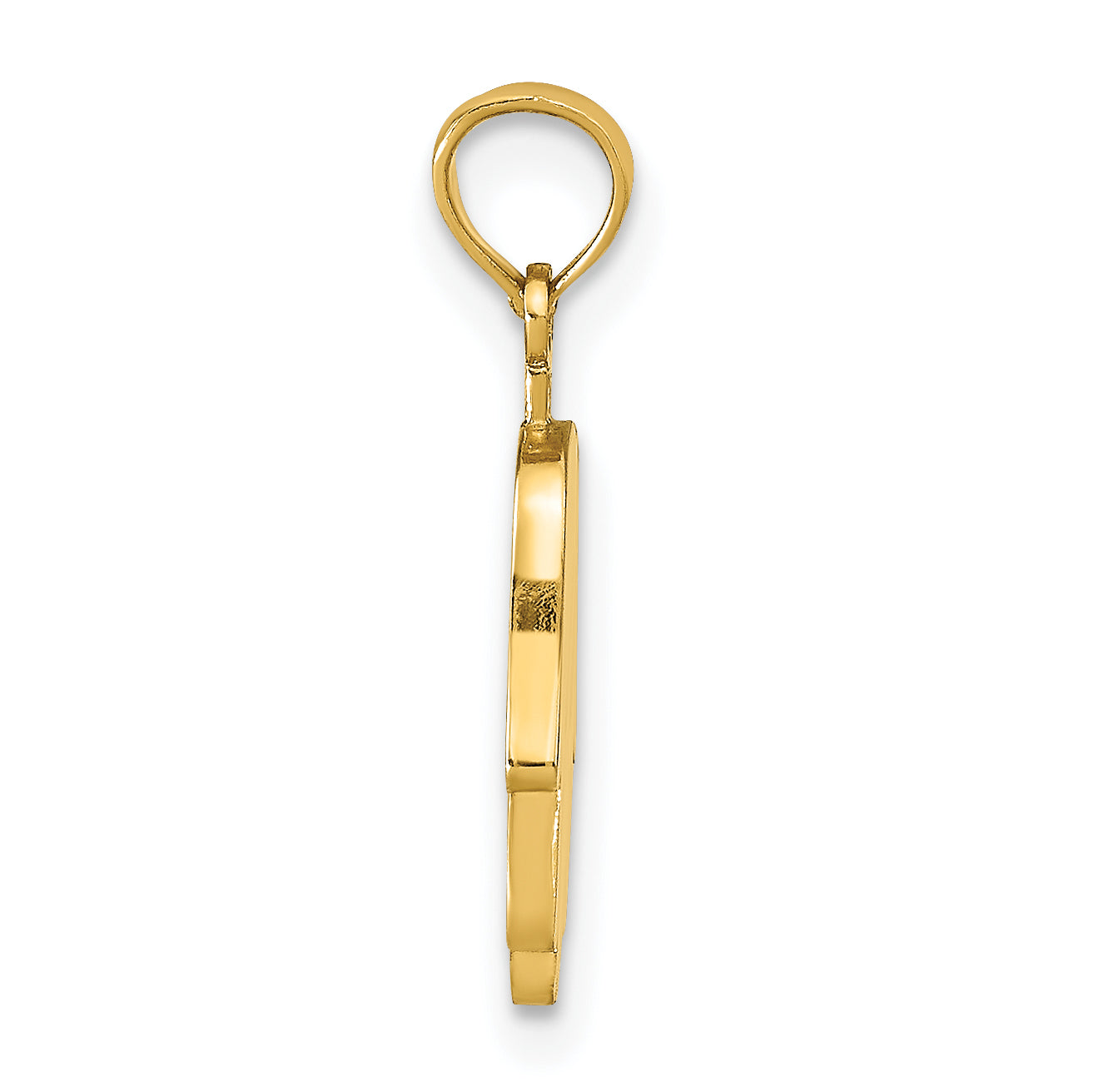 10K Yellow Gold 10K Large Solid Hamsa Pendant