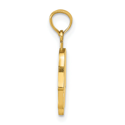 10K Yellow Gold 10K Large Solid Hamsa Pendant