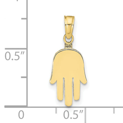 10K Yellow Gold 10K Large Solid Hamsa Pendant