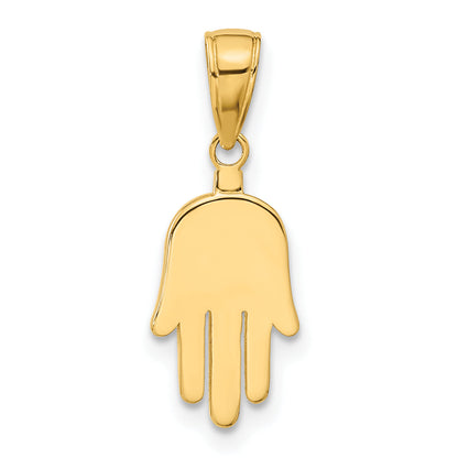 10K Yellow Gold 10K Large Solid Hamsa Pendant