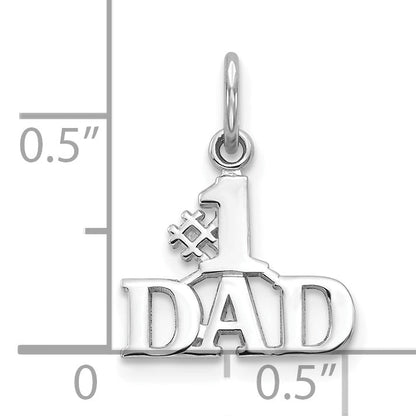 10K White Gold #1 Dad Charm