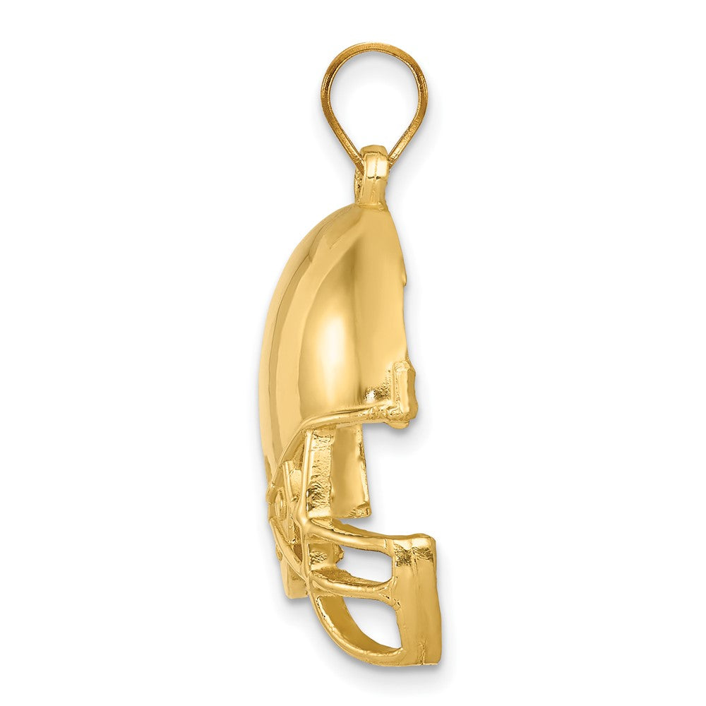 10K Yellow Gold Polished Football Helmet Pendant