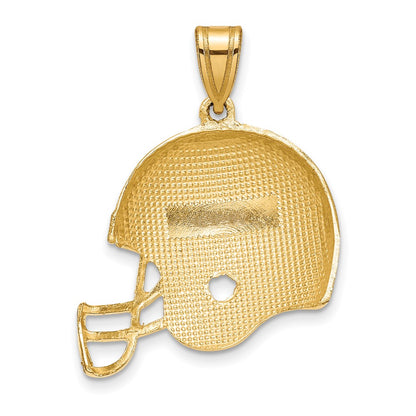 10K Yellow Gold Polished Football Helmet Pendant
