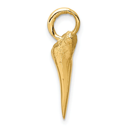 10K Yellow Gold 10K Shark Tooth Pendant
