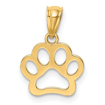 10K Yellow Gold 10K Dog Paw Pendant
