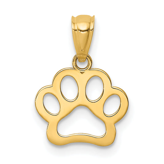 10K Yellow Gold 10K Dog Paw Pendant