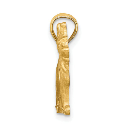 10K Yellow Gold 10K Diamond-Cut German Shepard Pendant